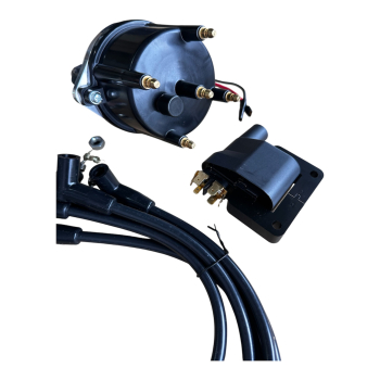 Preview: elektronisches Zündungs-Komplettset Zündanlage VW Käfer / Bus T1 T2 Typ 1 Motor (1200-1600cc) | elektronischer Zündverteiler Zündspule, Kabel, Kerzen |  MSD-Style 8485